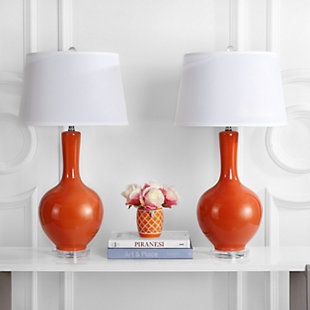 Gourd Shaped Lamp (Set of 2), Orange, rollover