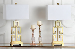 Gold Finished Greek Key Table Lamp (Set of 2), , rollover