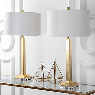 Gold Finished Crystal Base Table Lamp (Set of 2), , rollover