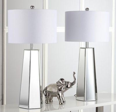 Mirrored table sale lamp set