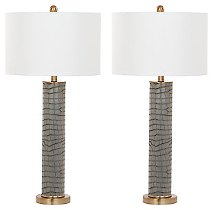Faux Alligator Table Lamp (Set of 2), Gray, large