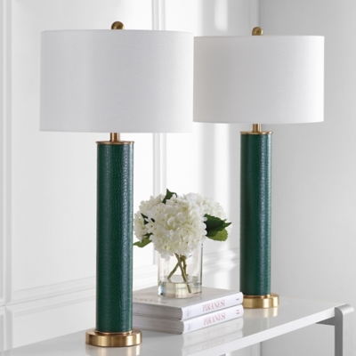 Faux Alligator Table Lamp (Set of 2), Emerald, large