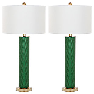 Faux Snakeskin Table Lamp (Set of 2), Emerald, large