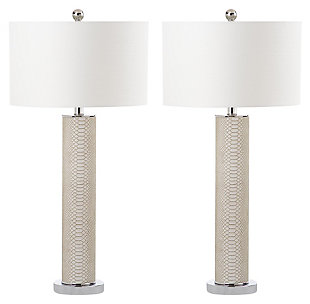 Faux Snakeskin Table Lamp (Set of 2), Cream, large