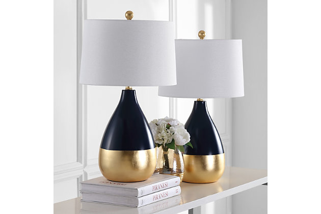 Safavieh Two Toned Table Lamp Set Of 2, Navy Side Table Lamps