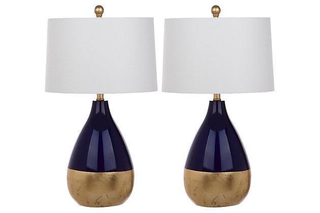 Safavieh Two Toned Table Lamp Set Of 2, Navy Blue End Table Lamps