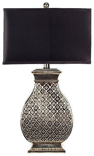Silver Finished Scuplted Table Lamp, , large