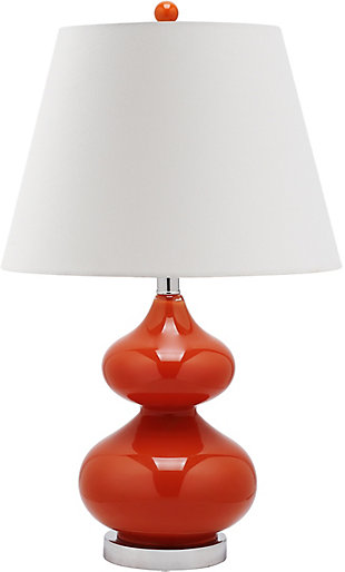 Double Gourd Glass Table Lamp, Orange, rollover