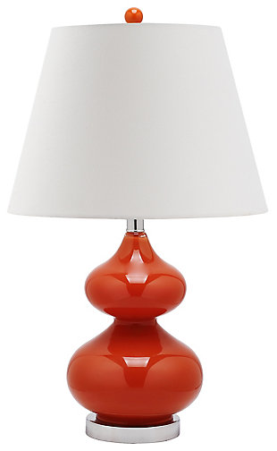 Double Gourd Glass Table Lamp, Orange, large