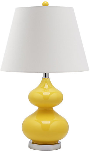 Double Gourd Glass Table Lamp, Yellow, rollover