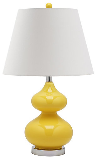 Double Gourd Glass Table Lamp, Yellow, large