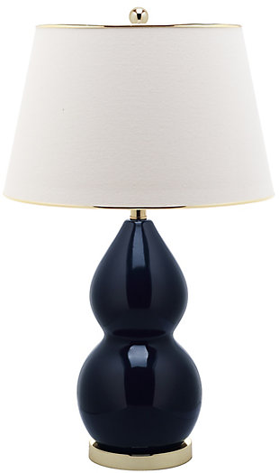 Double Gourd Ceramic Table Lamp, Navy, rollover