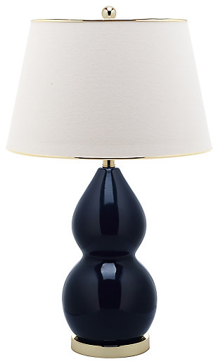 Double Gourd Ceramic Table Lamp, Navy, large