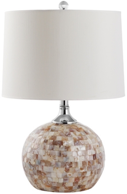 Shell Gourd Shaped Table Lamp, Taupe, large