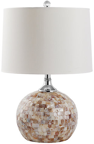 Shell Gourd Shaped Table Lamp, Taupe, rollover