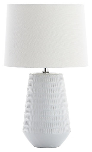 Ceramic Textured Table Lamp, White, large