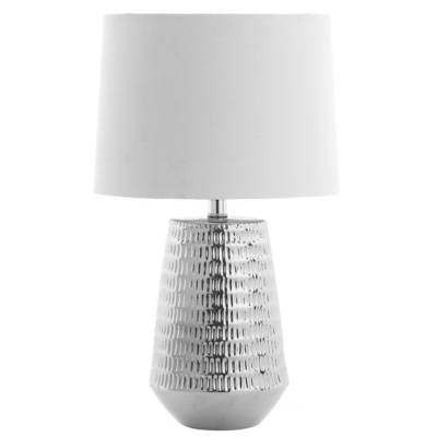 Ceramic Textured Table Lamp, Silver Finish, large