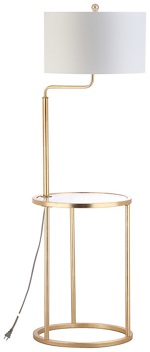 Gold Finished End Table 57" Floor Lamp, , large
