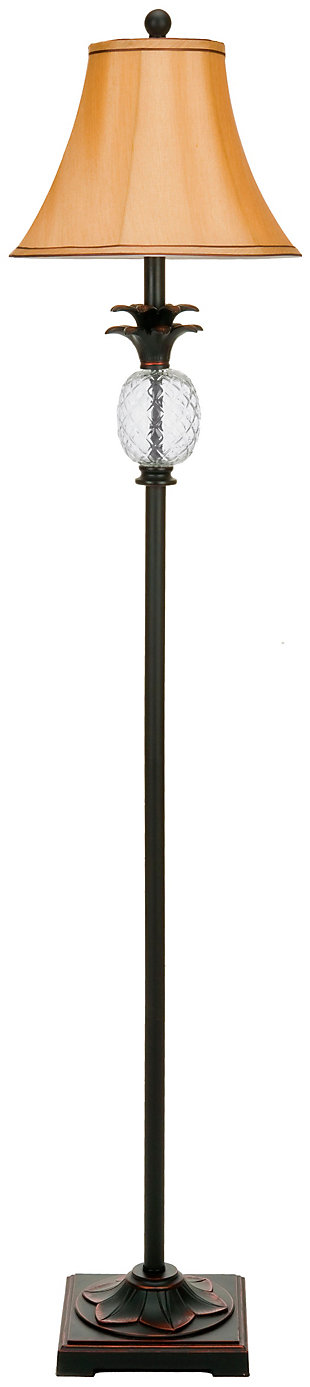 Pineapple Etched Glass 61" Floor Lamp, , large
