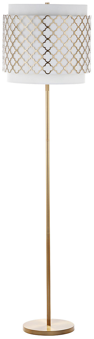 Gold Finish Quatrefoil 61.5" Floor Lamp, , large