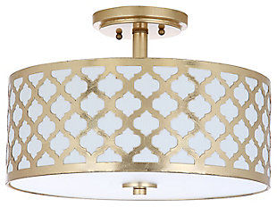 Quartrefoil Design 15" Flush Mount Pendant Light, Gold Finish, large