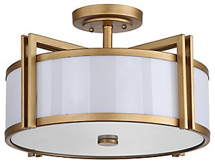 Acrylic Orb 17.15" Flush Mount Pendant Light, Antique Gold Finish, large