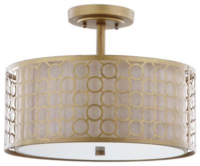 Geometric Patterned 16" Flush Mount Pendant Light, , large