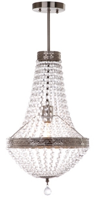 Acrylic Single Light 11.75" Chandelier, , large