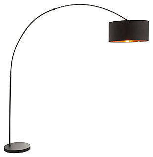 Contemporary Floor Lamp, Satin Nickel/Black/Copper, large