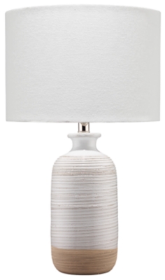 L600001086 Relaxed Elegance Itzel Table Lamp, White sku L600001086