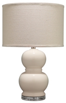 Bubble Ceramic Table Lamp with Drum Shade, , large