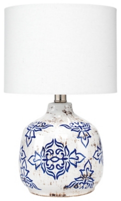 Vintage Floral Ruby Table Lamp, , large
