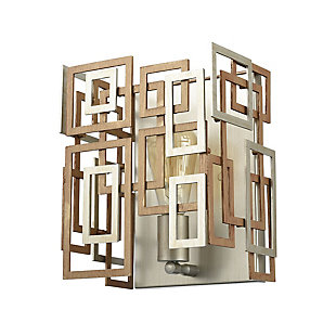 Steel Gridlock 1-Light Sconce in Matte Gold and Aged Silver, , rollover