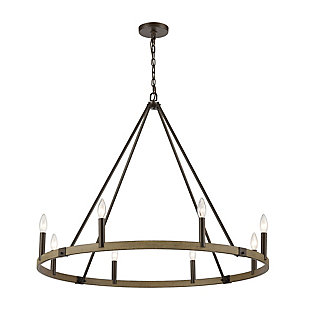 Steel Transitions 8-Light Chandelier in Oil Rubbed Bronze and Aspen Finish, , rollover