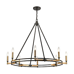 Steel Talia 8-Light Chandelier in Oil Rubbed Bronze and Satin Brass, , large