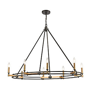Steel Talia 8-Light Island Light in Oil Rubbed Bronze and Satin Brass, , large