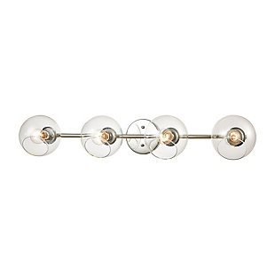 Steel Claro 3-Light Vanity Light in Polished Chrome with Clear Glass, Polished Chrome, large
