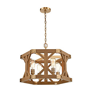 Post and Beam Structure 4-Light Chandelier, , large