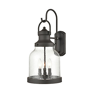 Steel Renford 3-Light Outdoor Sconce in Architectural Bronze with Seedy Glass, , rollover