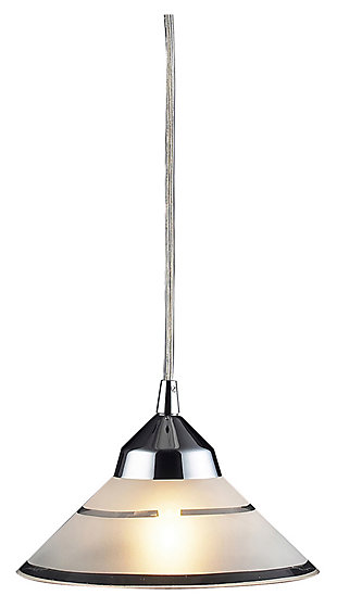 One Refraction 1-Light Mini Pendant in Polished Chrome with Satin Glass, , large
