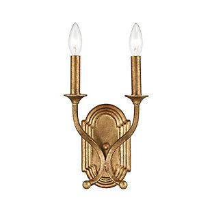Steel Wembley 2-Light Sconce in Antique Gold, , rollover