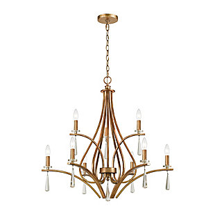 Crystal Katania 9-Light Chandelier in Antique Gold, , large