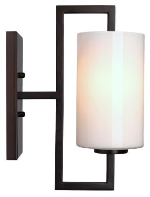 Steel Blueprint Wall Sconce, Oil Rubbed Bronze/White, large