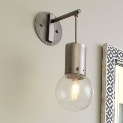 Steel Strada Pendant Sconce, Gunmetal Finish, rollover