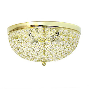 Home Accents Elegant Designs 2 Light Elipse Crystal Flushmount, Gold, Gold, large