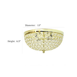 Bejewel your home with this gorgeous two (2) light Elipse crystal ceiling flush mount 2 pack. It features two (2) beautiful Gold finish and crystal tiled shades. This fabulously chic design will be the envy of all your friends!  We believe that lighting is like jewelry for your home. Our products will help to enhance your room with elegance and sophistication.Flawless gold finish | Beautiful crystal shade | Each flushmount uses 2 x 60w medium base type b bulbs (not included) | Perfect for living room, dining room, bedroom, office, or foyer.