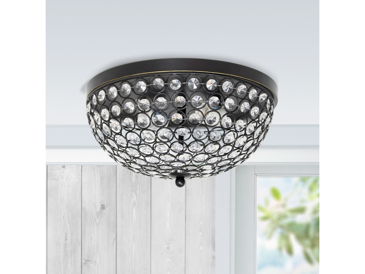 Elegant designs 2 light elipse crystal flush mount ceiling light sales