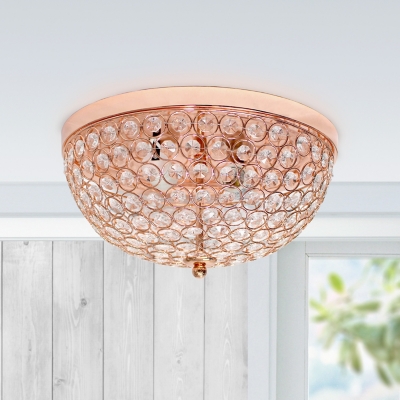 Home Accents Elegant Designs 2 Light Elipse Crystal Flushmount, Rose Gold, Rose Gold, large