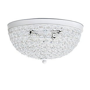 Home Accents Elegant Designs 2 Light Elipse Crystal Flushmount, White, White, large