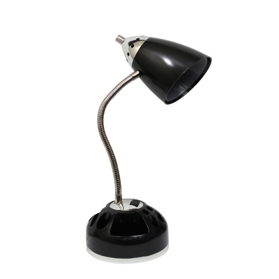 Home Accents LimeLights Flossy Orgnzr Desk Lamp w Charging Lazy Susan Base, Black, large